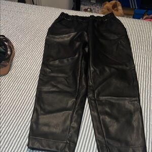 Black Faux Leather Pants